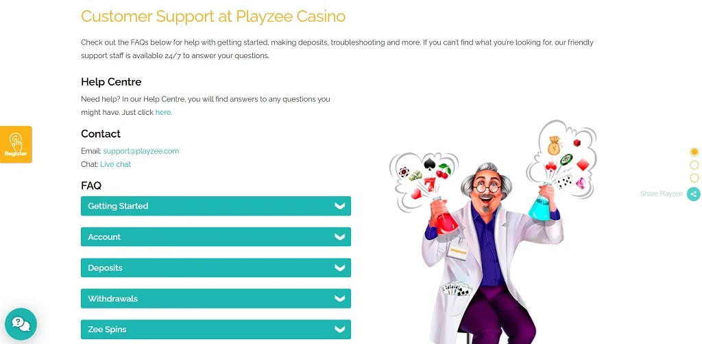 playzee casino kundeservice