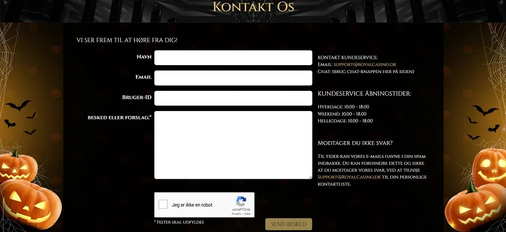 royal casino kontakt os