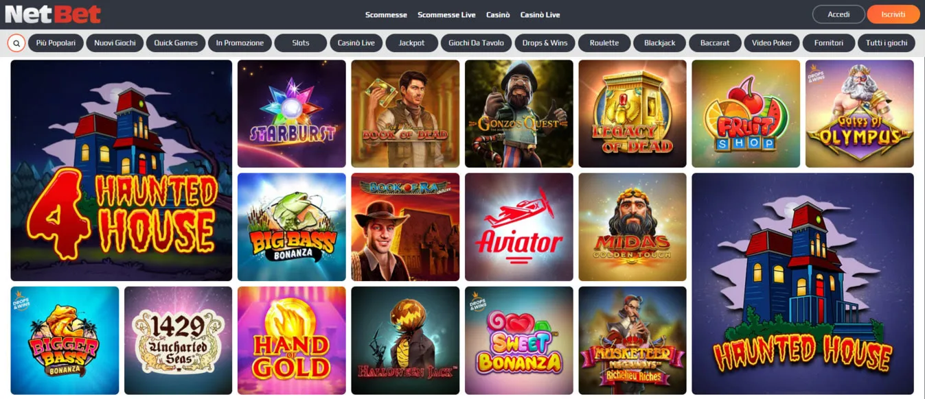 NetBet Casino spil