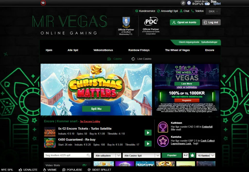 Kundesupport på Mr Vegas Casino