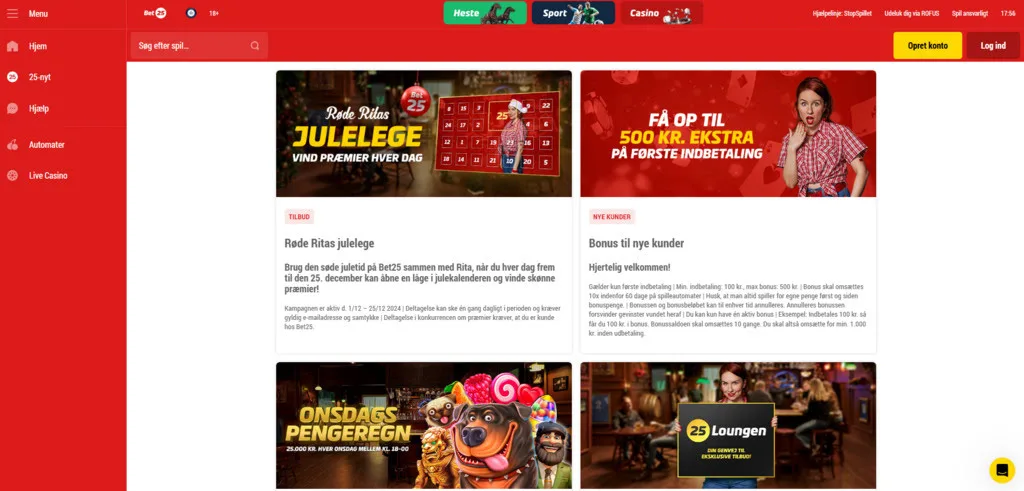 Bonusser hos Bet25 online casino