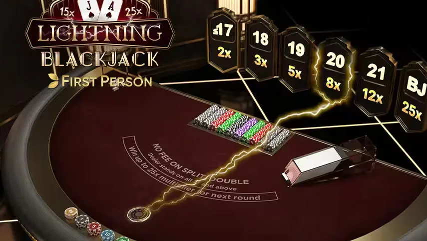 First Person Lightning Blackjack bord