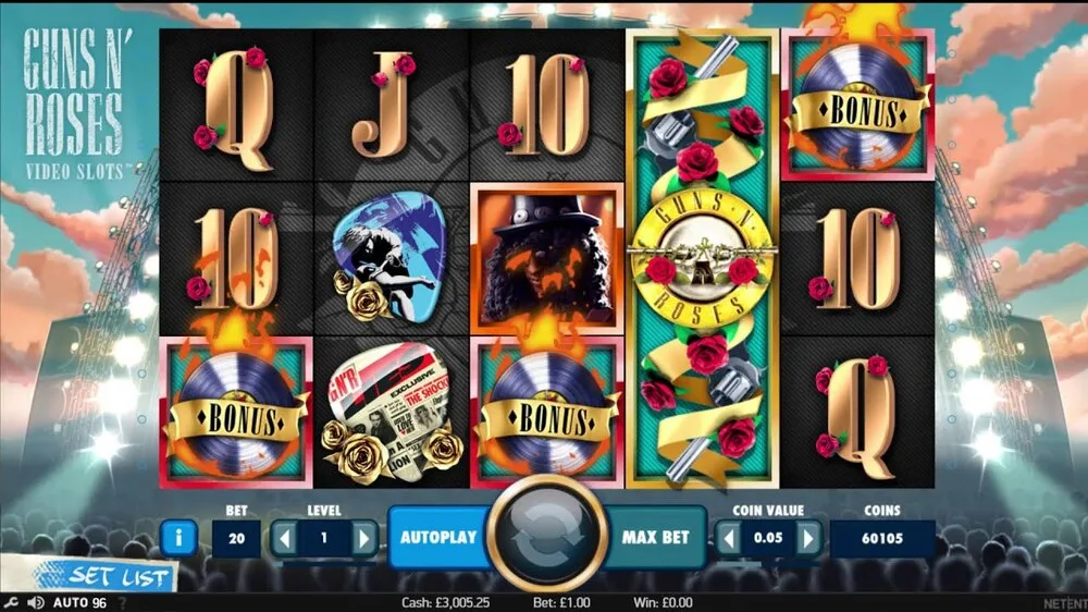 Guns N' Roses slot gameplay