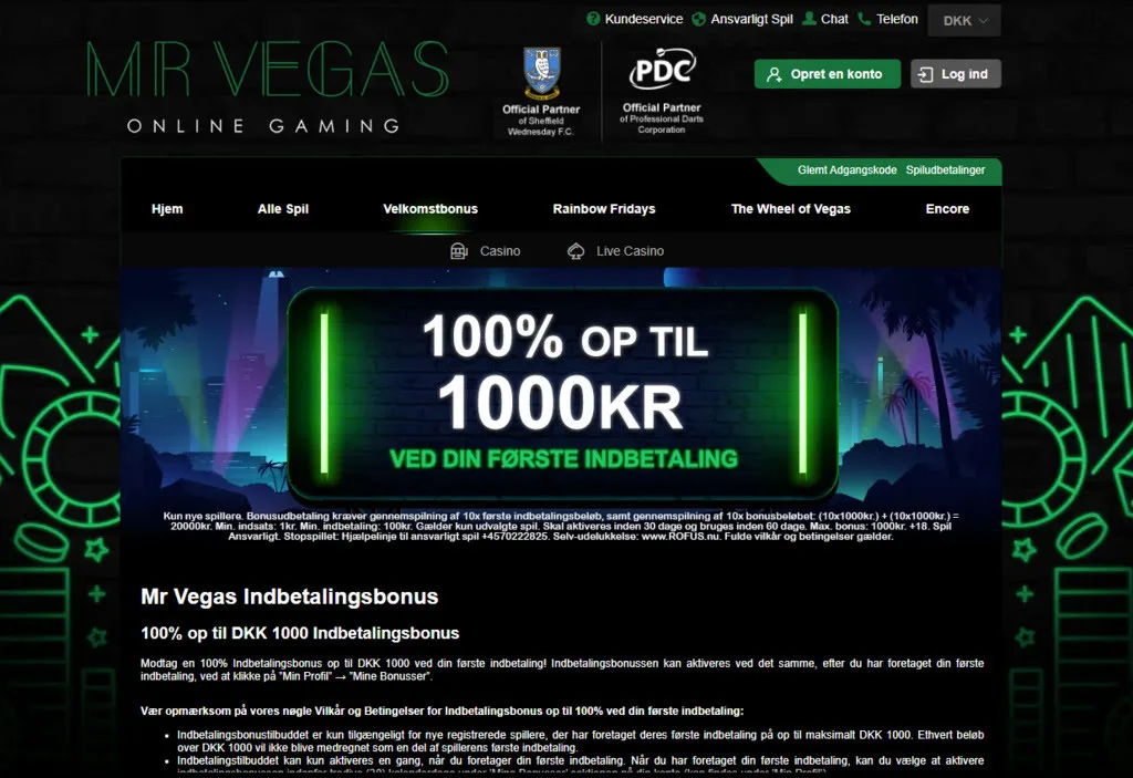 Bonusser hos Mr Vegas Casino