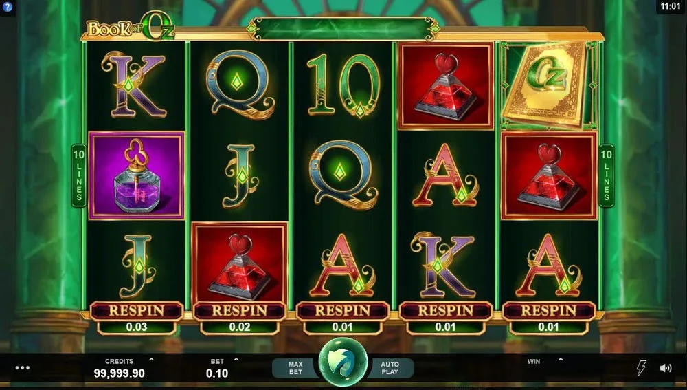 Book of Oz slot gameplay