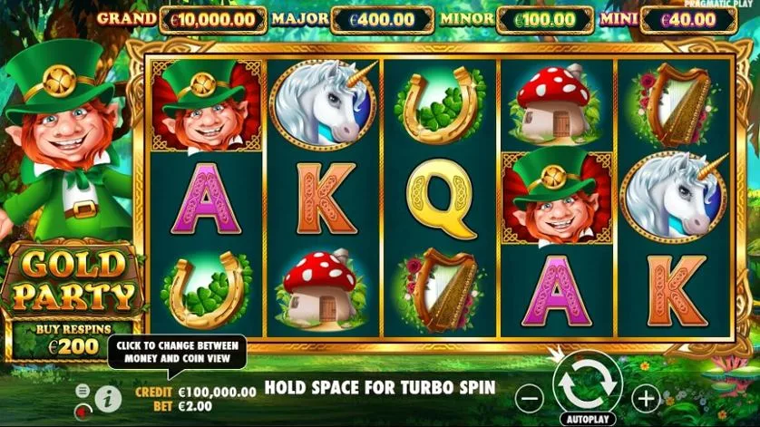 Gold Party slot spil grafik