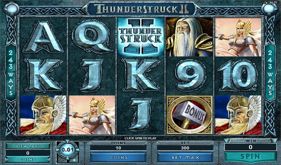 Thunderstruck II slot gameplay