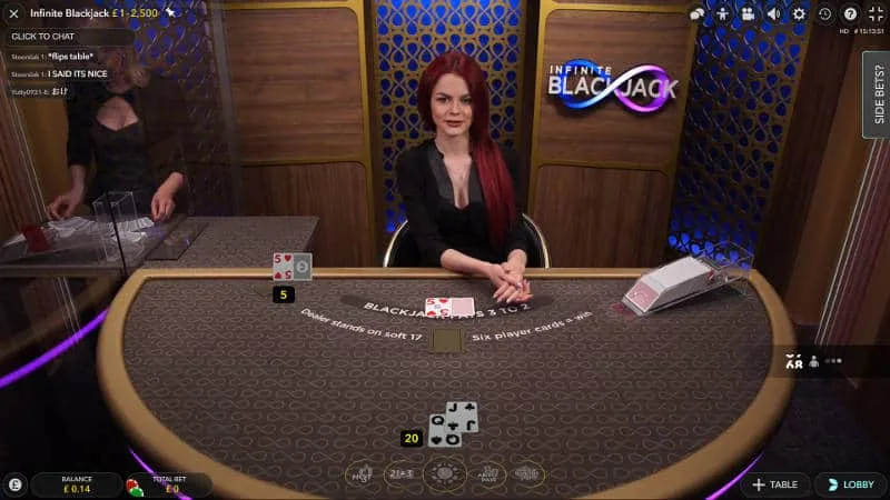 Infinite Blackjack Evolution Gaming