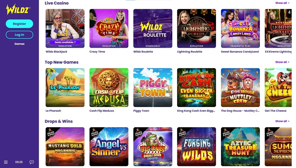 wildz casino live spil