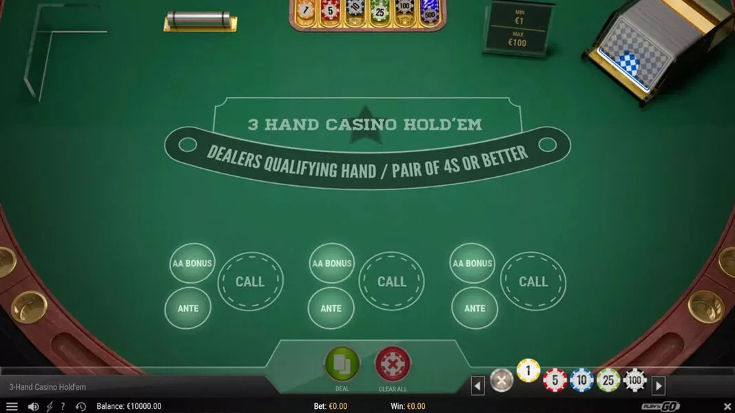 Mobilvisning af Hold’em