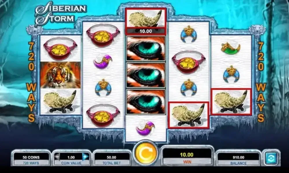 Siberian Storm free spins skærmbillede