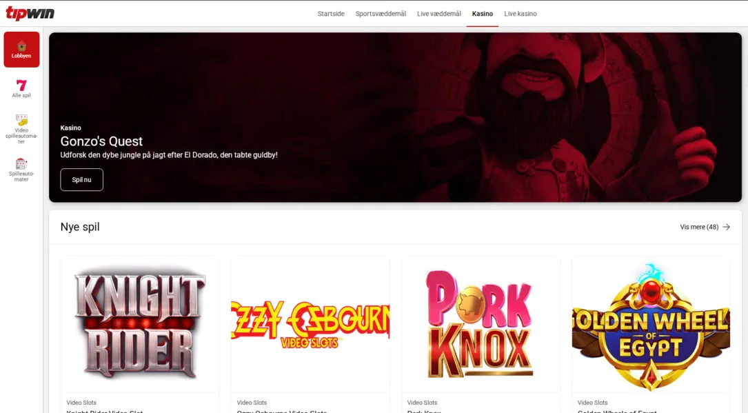 Tipwin Online Casino lobi