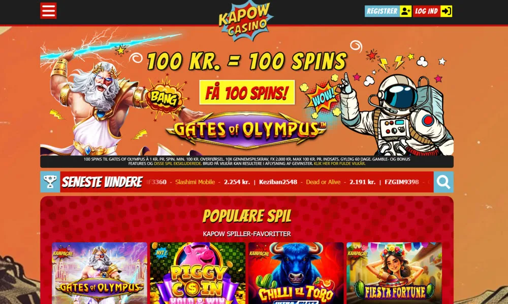 Kapow Casino spiloversigt