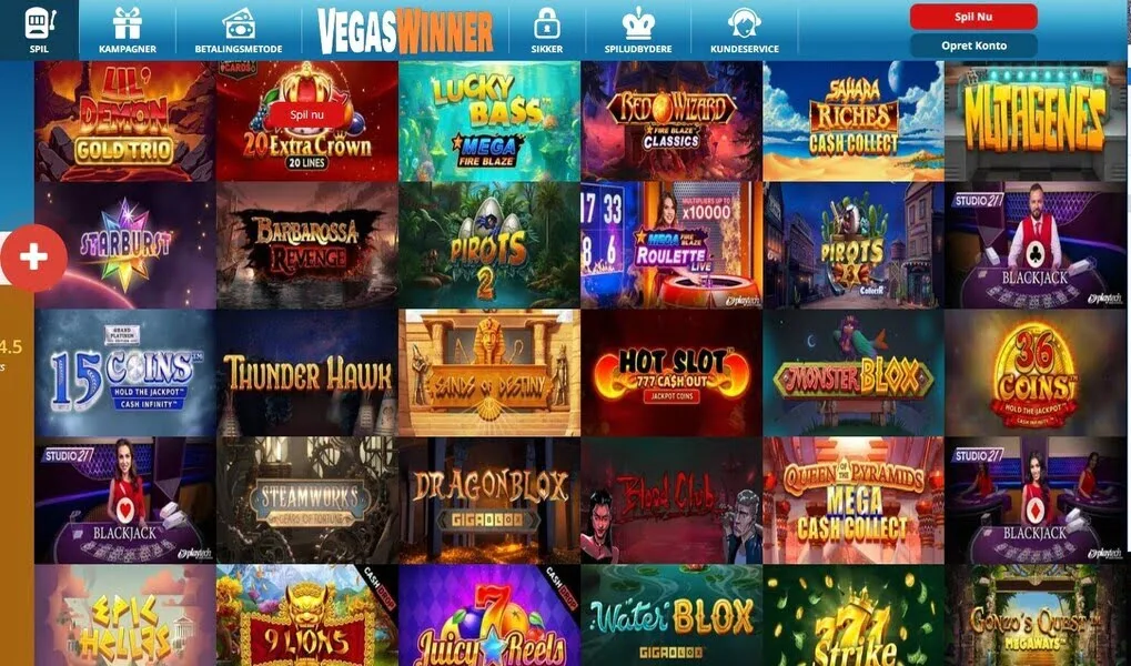 VegasWinner casino startsiden